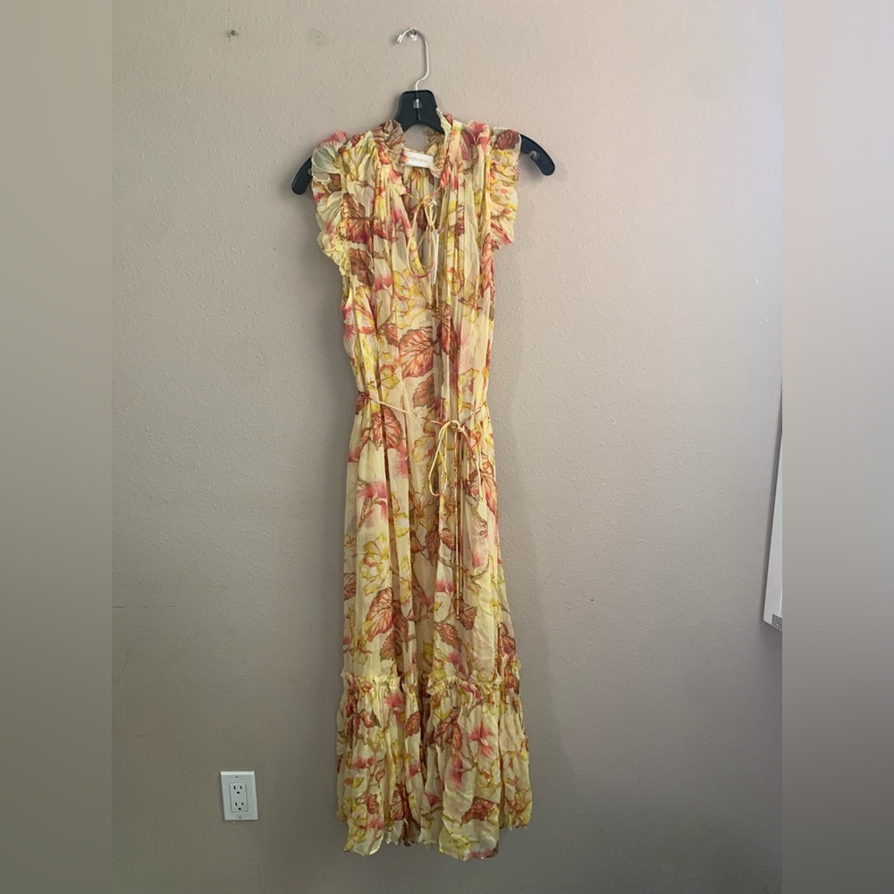 NWT Authentic Zimmermann Matchmaker Flutter Floral Midi-Dress size AU 3